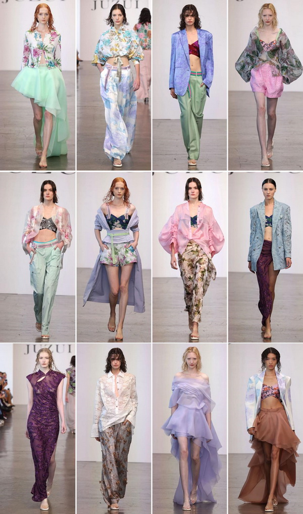 玖姿JUZUI創(chuàng)意總監(jiān)王陶2025春夏紐約時裝周&ldquo;盛開&rdquo;花樣新中式