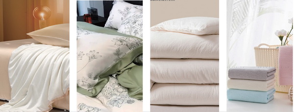 裝飾布藝 沙發(fā)布藝、窗簾布藝、窗紗、裝飾布、遮光 布、工程布等； 床上用品 床墊、床單、床罩、床上套件、枕頭、被子、毛 毯、真絲毯、羽絨制品、床品面料、老粗布等； 家居裝飾品 沙發(fā)套、門簾、掛毯、靠墊、靠墊套、抱枕、 坐墊、桌椅套、空調(diào)罩、植絨布、軟體沙 發(fā)、繡品等； 衛(wèi)浴紡織品 毛巾、浴巾、浴簾、浴袍、浴帽、沙灘巾、地墊 及套件等； 廚房紡織品 桌布、臺布、餐巾、餐墊、杯墊、方巾、茶 巾、抹布、圍裙、其它廚房紡織品； 家紡面料、輔料 家紡面料、地毯、地墊、地巾、填充物、窗 簾軌道、窗簾桿、花邊、帶、繩、線、流蘇、 穗、其它家紡輔料等； 裝飾性汽車用紡織品 座椅面料、背襯、車頂、門飾、護壁、窗簾、 地毯、蓬蓋布等 家紡包裝 家紡包裝設(shè)計、家紡禮盒包裝、家紡包裝 PVC、無紡布家紡包裝； 養(yǎng)老酒店